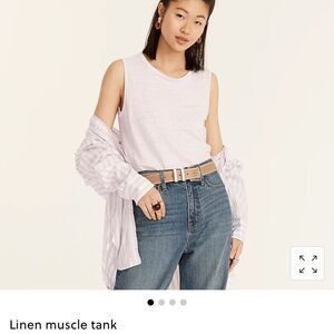 J. CREW Linen Muscle Tank. Misty Lavender Size Medium NWT